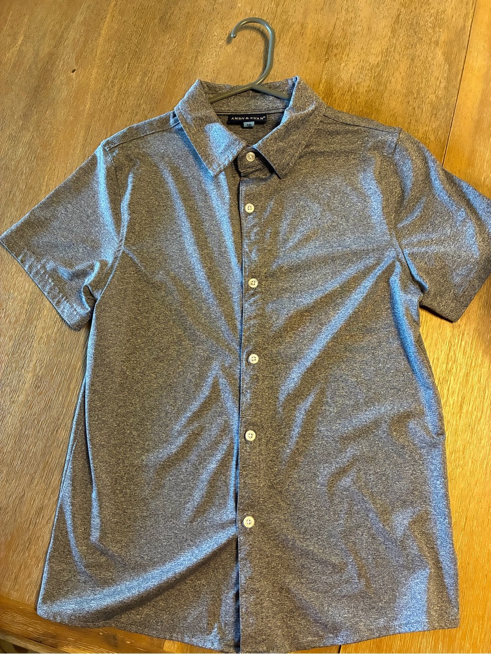 Andy & Evan Navy Jersey button up shirt. Super soft. Size 10 youth